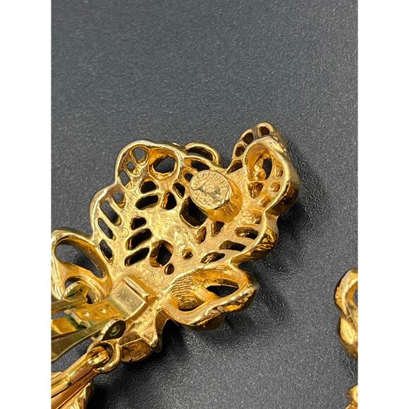 Jose Maria Barrera Avon Versatile Elegance Rhinestone Filigree Clip-On Earrings - Picture 8 of 10